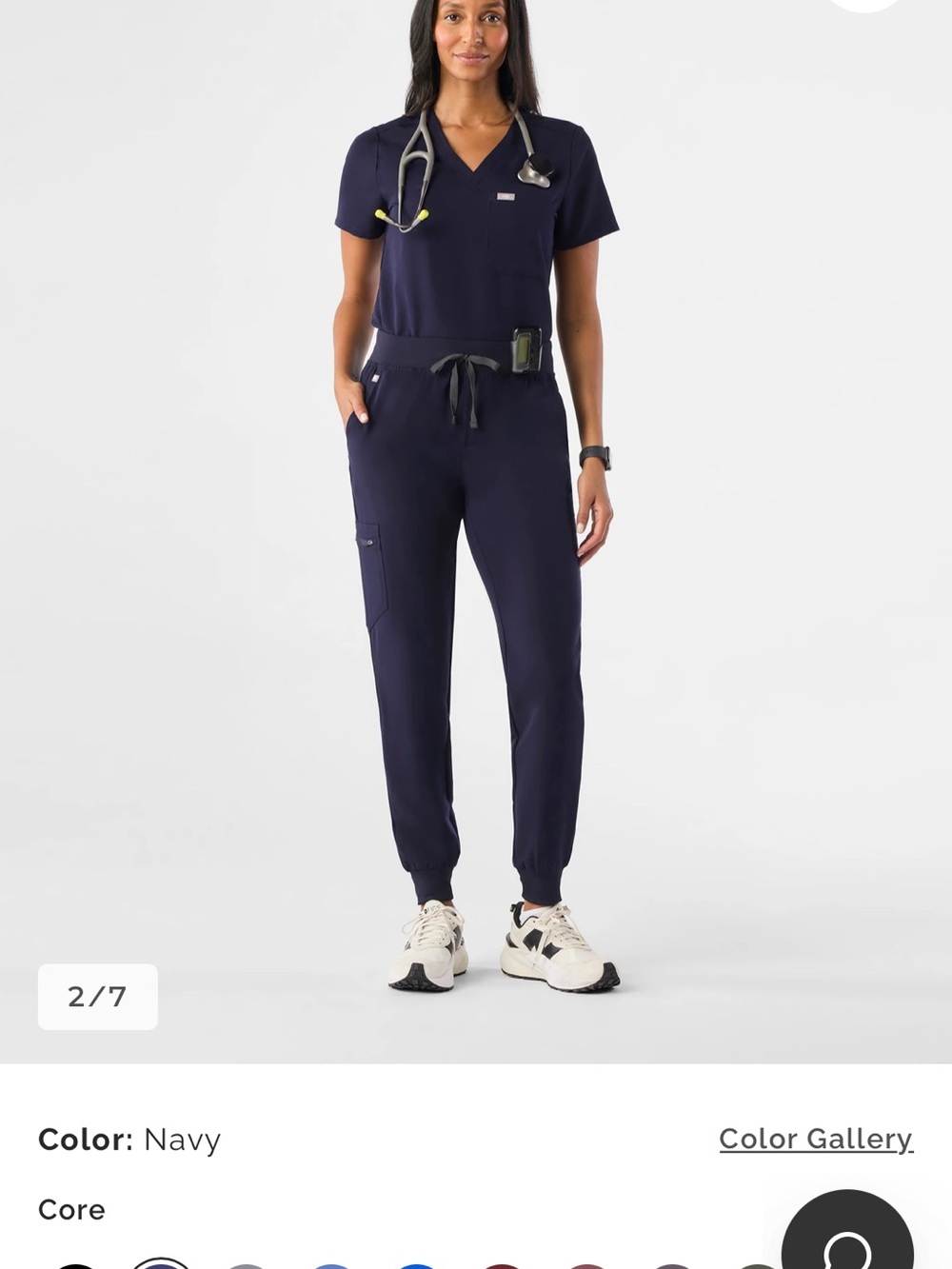 Figs Women's Navy Jogger Scrub Pant Set